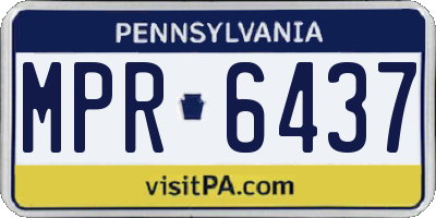 PA license plate MPR6437