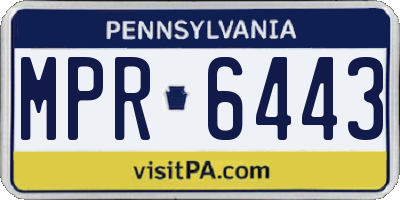 PA license plate MPR6443