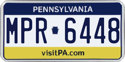 PA license plate MPR6448