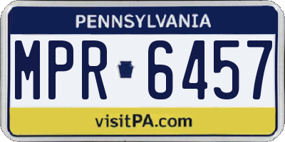 PA license plate MPR6457