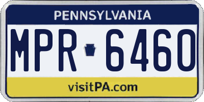 PA license plate MPR6460