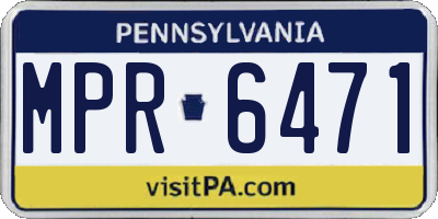 PA license plate MPR6471