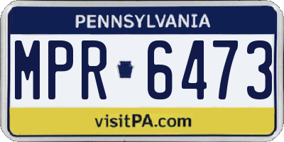 PA license plate MPR6473