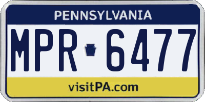 PA license plate MPR6477