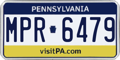 PA license plate MPR6479