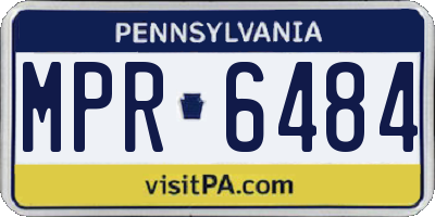 PA license plate MPR6484