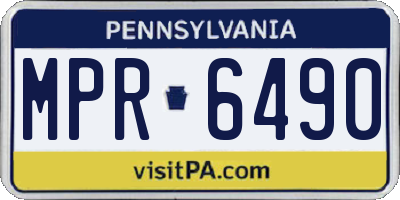 PA license plate MPR6490