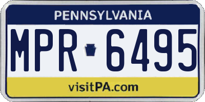 PA license plate MPR6495