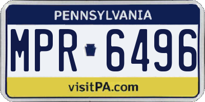 PA license plate MPR6496