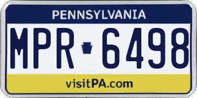PA license plate MPR6498