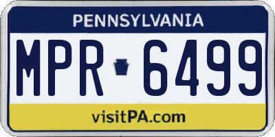 PA license plate MPR6499