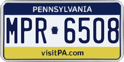 PA license plate MPR6508