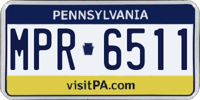 PA license plate MPR6511