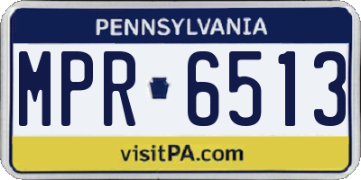 PA license plate MPR6513