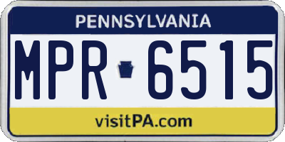 PA license plate MPR6515