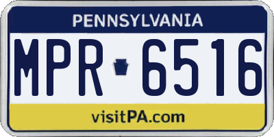 PA license plate MPR6516