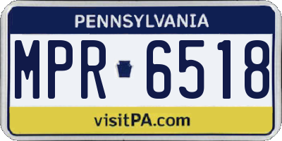 PA license plate MPR6518