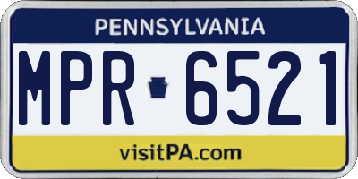 PA license plate MPR6521