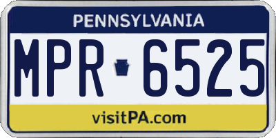 PA license plate MPR6525