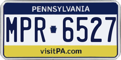 PA license plate MPR6527
