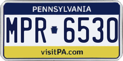 PA license plate MPR6530