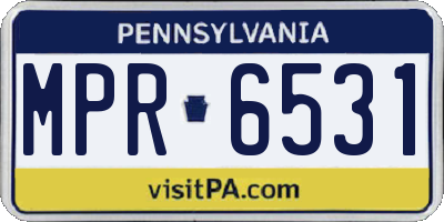 PA license plate MPR6531