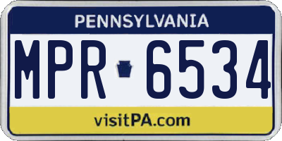 PA license plate MPR6534
