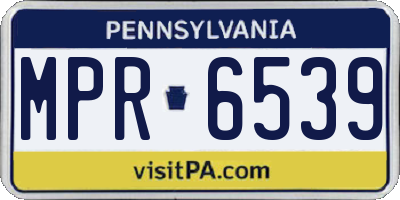PA license plate MPR6539