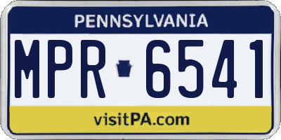 PA license plate MPR6541