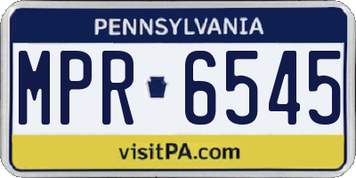 PA license plate MPR6545
