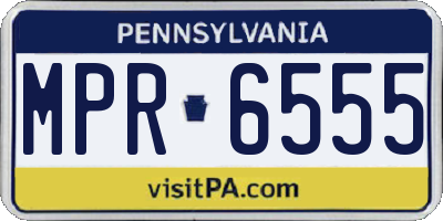 PA license plate MPR6555