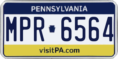 PA license plate MPR6564