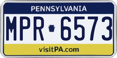 PA license plate MPR6573