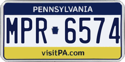 PA license plate MPR6574