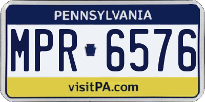 PA license plate MPR6576