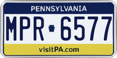 PA license plate MPR6577