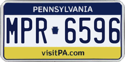 PA license plate MPR6596