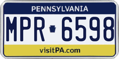 PA license plate MPR6598