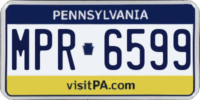 PA license plate MPR6599