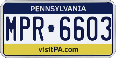 PA license plate MPR6603