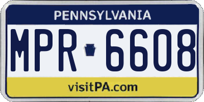 PA license plate MPR6608