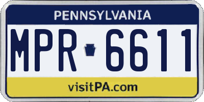 PA license plate MPR6611