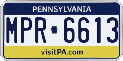 PA license plate MPR6613
