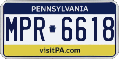 PA license plate MPR6618