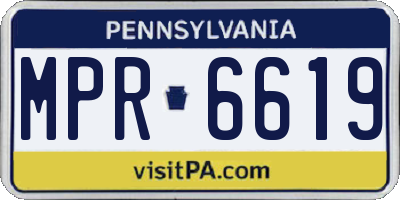 PA license plate MPR6619