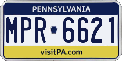 PA license plate MPR6621