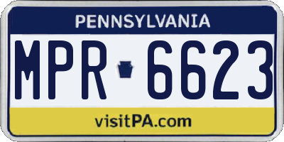 PA license plate MPR6623