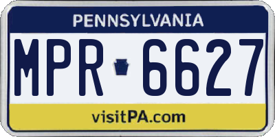 PA license plate MPR6627