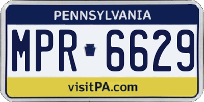 PA license plate MPR6629