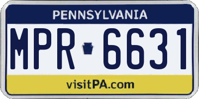 PA license plate MPR6631